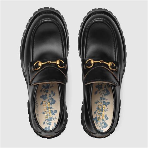 gucci womens black loafers|Gucci bee loafer.